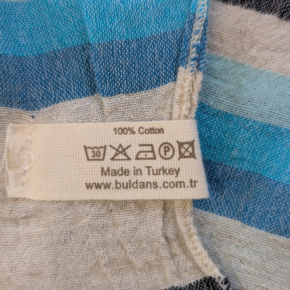 Buldans Lightweight Scarf Striped Beachy Colorful Travel Organic Cotton Turkish - Picture 3 of 4